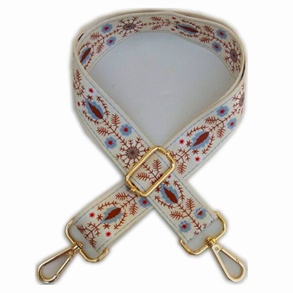 New Cream Floral/Snowflake Strap Guitar Crossbody Strap Bags/Purses Adjustable - Picture 3 of 3